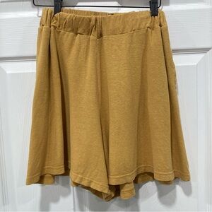 FREE PEOPLE BEACH Shorts Yellow Mustard Lounge Knit High Rise Pull On Boho S/P